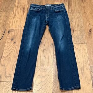 Revtown Decade Denim Sharp Fit Jeans Mens 32x32 Dark Wash Stretch Straight Leg